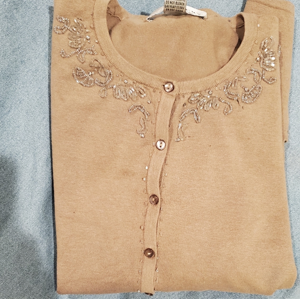 Beaded Silk Cardigan